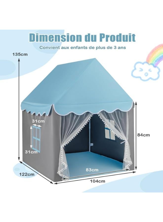 COSTWAY Children's Play Tent with Washable Mat & Star Lights - Image 5