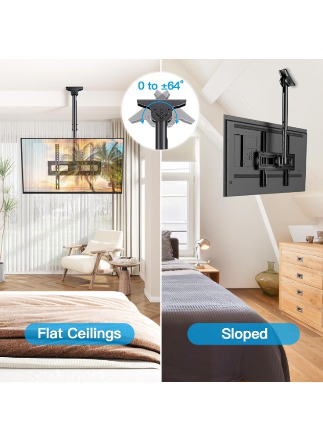 حامل تلفزيون سقفي متحرك – يناسب الشاشات من 26 إلى 55 بوصة – دعم حتى 45 كجم، دوران وإمالة كاملة – متوافق مع VESA حتى 400x400 - Image 3