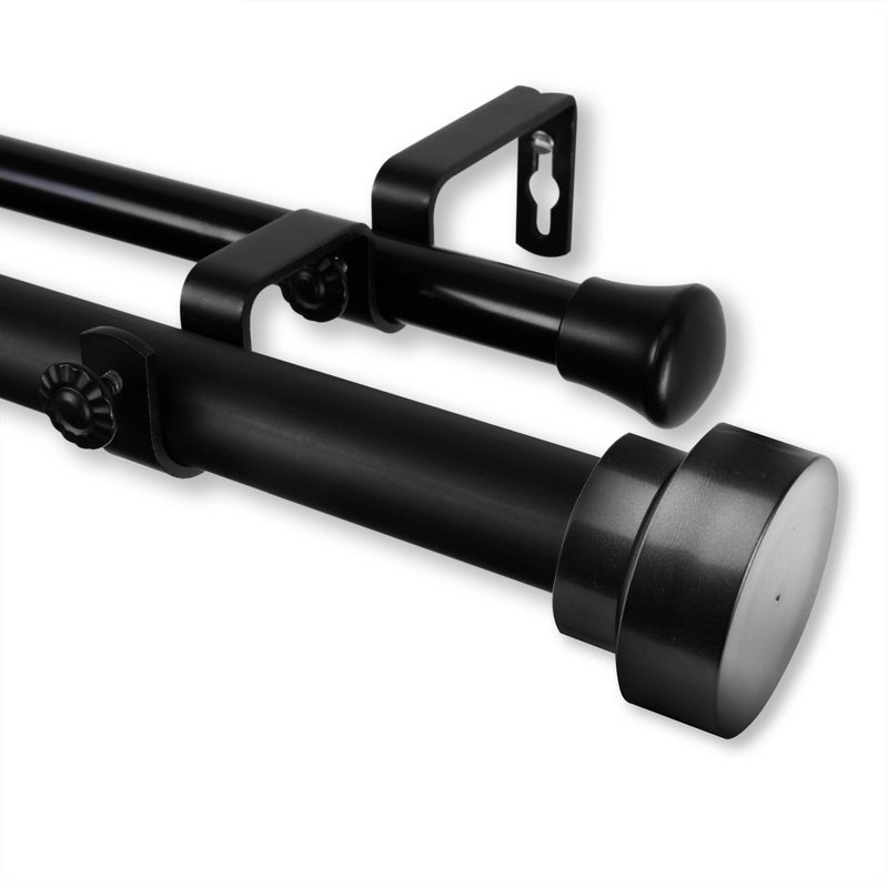 Rod Desyne Rod Desyne 10037482D Bonnet 1 OD 4884 inchBlack Double Curtain Rod Set 4884 
