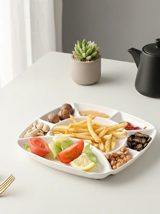 Shallow 8-Compartment Serving Plate, 24cm