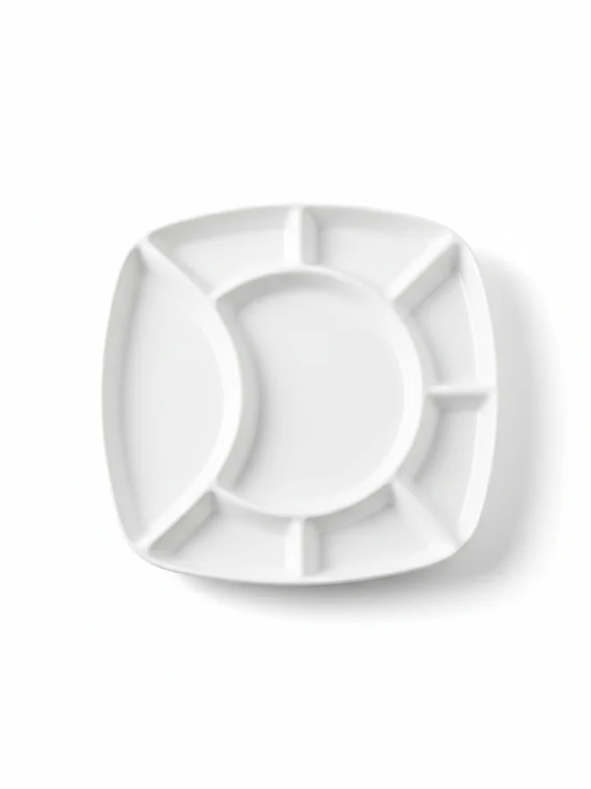 Shallow 8-Compartment Serving Plate, 24cm