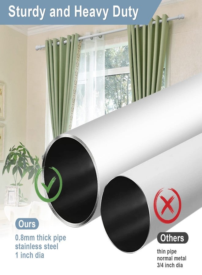 Bird Twig Decorative Curtain Rods for Windows 28 to 48 inch - 1 Inch Heavy Duty Curtain Rods Set,Adjustable Drapery Rods with Bracket for Curtains & Drapes - White - Image 2