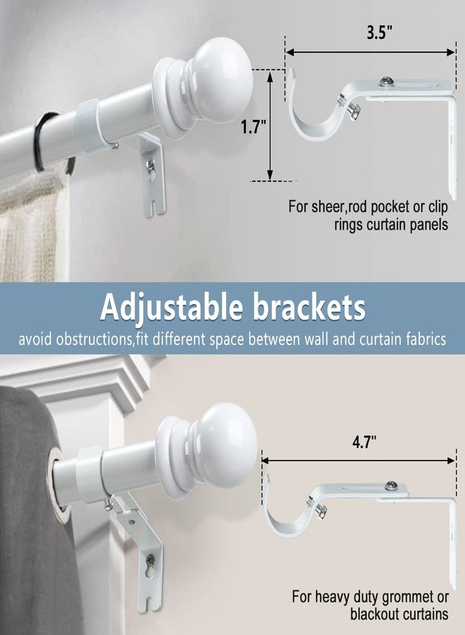Bird Twig Decorative Curtain Rods for Windows 28 to 48 inch - 1 Inch Heavy Duty Curtain Rods Set,Adjustable Drapery Rods with Bracket for Curtains & Drapes - White - Image 4