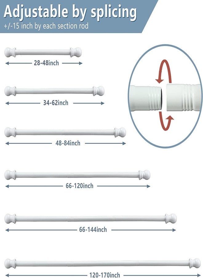 Bird Twig Decorative Curtain Rods for Windows 28 to 48 inch - 1 Inch Heavy Duty Curtain Rods Set,Adjustable Drapery Rods with Bracket for Curtains & Drapes - White - Image 3