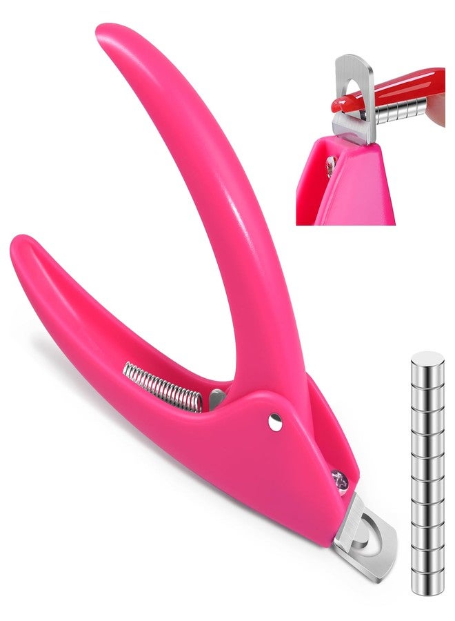 MORGLES Acrylic Nail Clipper with Magnets Sizer, Professional Nail Cutters for Tips with Length Measurement for Salon & Home Manicure Lovers, Pink - Image 1