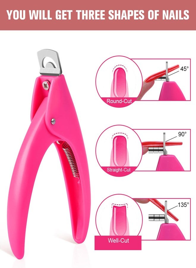 MORGLES Acrylic Nail Clipper with Magnets Sizer, Professional Nail Cutters for Tips with Length Measurement for Salon & Home Manicure Lovers, Pink - Image 5