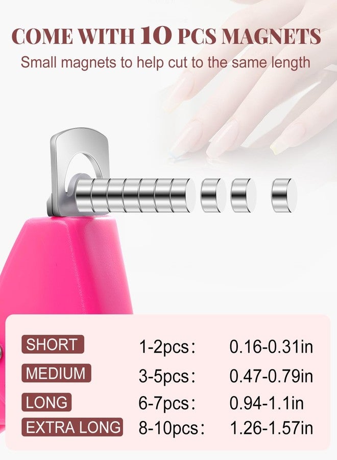 MORGLES Acrylic Nail Clipper with Magnets Sizer, Professional Nail Cutters for Tips with Length Measurement for Salon & Home Manicure Lovers, Pink - Image 3