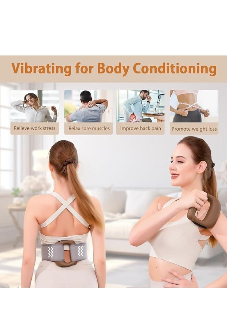 M MIAOYAN Deep tissue massage gun, massage ring vibration massager to relieve neck back pain percussion electric muscle massager with belt rechargeable handheld wireless massage gun best gift for children friends colleagues family  - Image 3