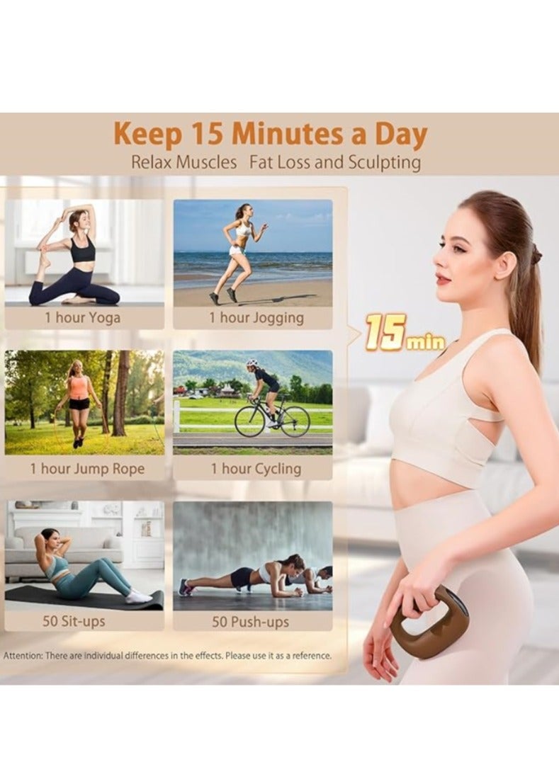 M MIAOYAN Deep tissue massage gun, massage ring vibration massager to relieve neck back pain percussion electric muscle massager with belt rechargeable handheld wireless massage gun best gift for children friends colleagues family  - Image 4