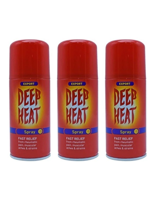 DEEP HEAT Pack Of 3 Fast Relief Spray 3X150ml