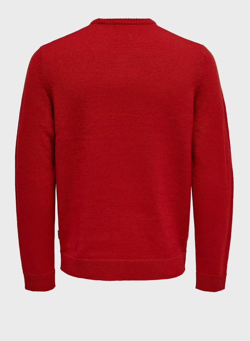 Only & Sons Christmas Tree Knitted Sweater