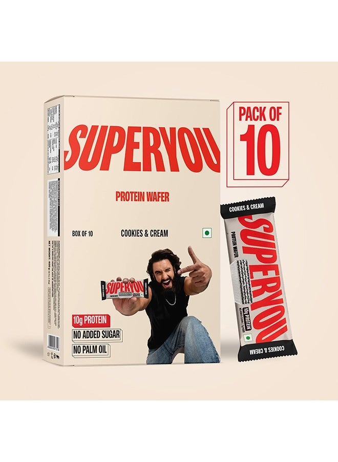 SuperYou Wafer Protein Bar-Cookies&Cream 40G (Pack of 10) - Image 1