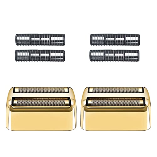 AIJALY 2 Pack Shaver Replacement Foil and Cutters Compatible with BaBylissPRO Double FXFS2 Metal Shaver foil Replacement,Golden - Image 1