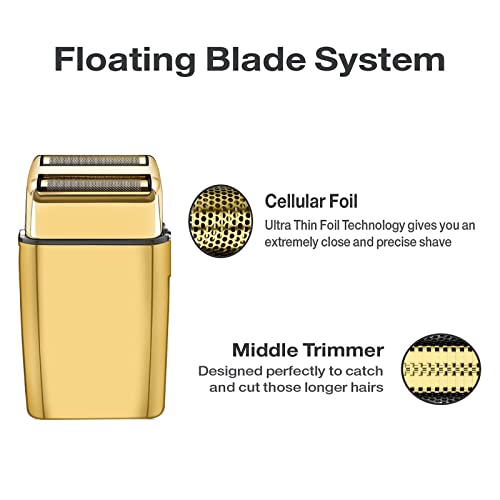 AIJALY 2 Pack Shaver Replacement Foil and Cutters Compatible with BaBylissPRO Double FXFS2 Metal Shaver foil Replacement,Golden - Image 4