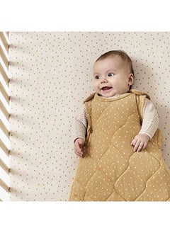 The Little Green Sheep Moses Basket Fitted Sheet Organic Linen And Cotton Blend Sheet Fits Most Moses Baskets 30X70Cm To 35X75Cm Honey With Rice Print  - Image 4