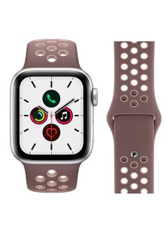 PROMASS Dot Pattern Silicone Replacement Band For Apple iWatch Series 5/4/3/2/1 Smokey Mauve/Beige  - Image 2