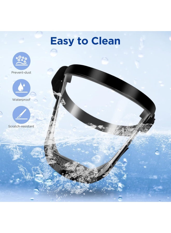 Full Face Protective Shield Clear Anti Fog High Definition Reusable Face Guard with Adjustable Strap for Men and Women, Premium Polycarbonate Safety Face Shield with Full Coverage Protection, Removable Air Vent System for Breathability, Anti Splash Dust Protection, Comfortable Design for Woodworking Gardening Welding Laboratory and Daily Industrial Use - Image 4