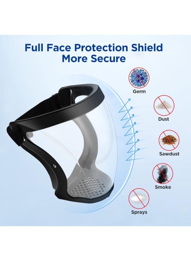Full Face Protective Shield Clear Anti Fog High Definition Reusable Face Guard with Adjustable Strap for Men and Women, Premium Polycarbonate Safety Face Shield with Full Coverage Protection, Removable Air Vent System for Breathability, Anti Splash Dust Protection, Comfortable Design for Woodworking Gardening Welding Laboratory and Daily Industrial Use - Image 3