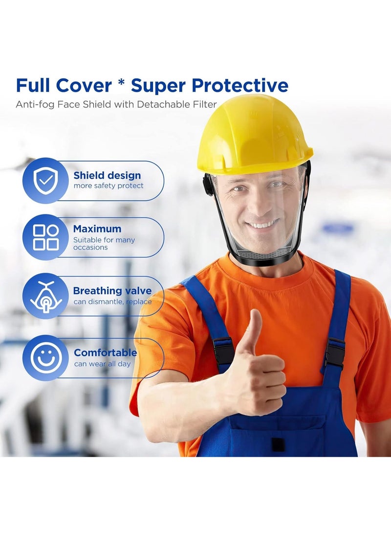 Full Face Protective Shield Clear Anti Fog High Definition Reusable Face Guard with Adjustable Strap for Men and Women, Premium Polycarbonate Safety Face Shield with Full Coverage Protection, Removable Air Vent System for Breathability, Anti Splash Dust Protection, Comfortable Design for Woodworking Gardening Welding Laboratory and Daily Industrial Use - Image 2