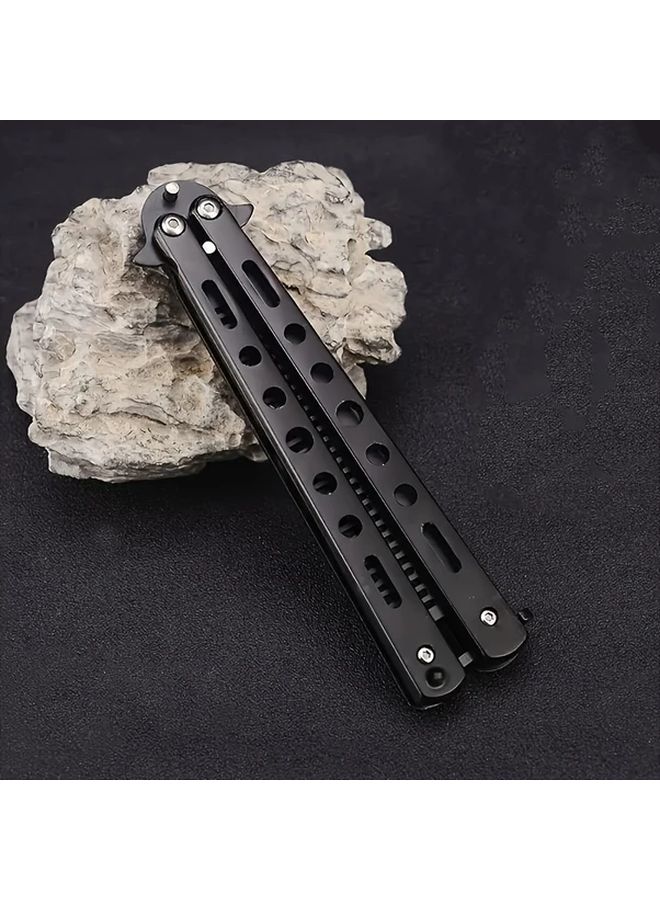 مشط فراشة قابل للطي من الفولاذ الأسود غير القابل للصدأ، متين بأسنان ناعمة لجميع أنواع الشعر - Image 1