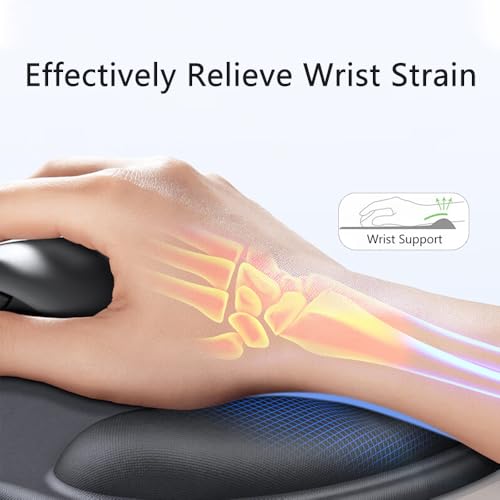 JYWYBF Ergonomic Mouse Pad with Wrist Rest, Gel Wrist Support Mousepad, Pain Relief Laptop Computer Mouse Pad, Non-Slip Mouse Pads for Office & Home (Red) - Image 2
