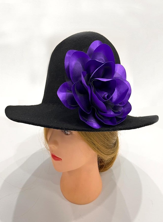 Sanrich Women's Brooches 4pcs Rose Flower Hair Clip Flamenco Dancer Pin up Mexican Hair Flowers Clips Hairpin Brooch Tea Party Hats Headpieces (purple) - Image 3