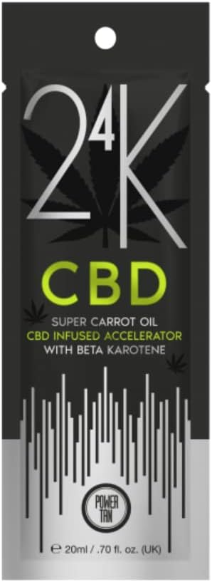 Power Tan 24K CBD Super Carrot Oil CBD Infused Sunbed Tanning Accelerator Cream Lotion 20ml