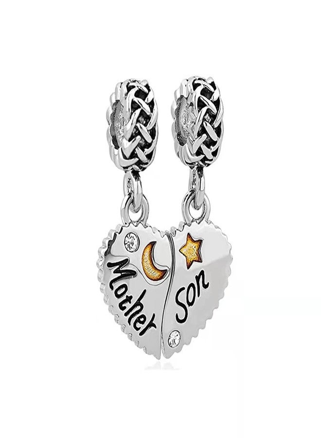 KunBead Mother and Son Mothers Day Dangle Bead Charms Mom Gifts from Daughter Son Compatible with Pandora Bracelets - Image 1