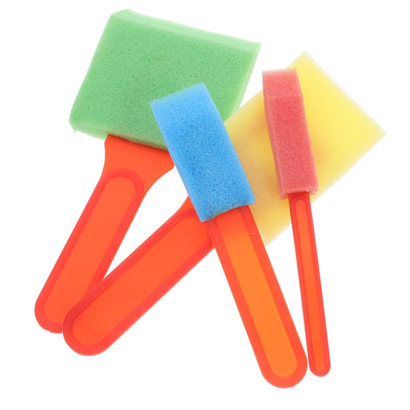 Kids Washable Foam Paint Brushes Set of 4 Sponge Brushes for Watercolor Art and Crafts - Image 2