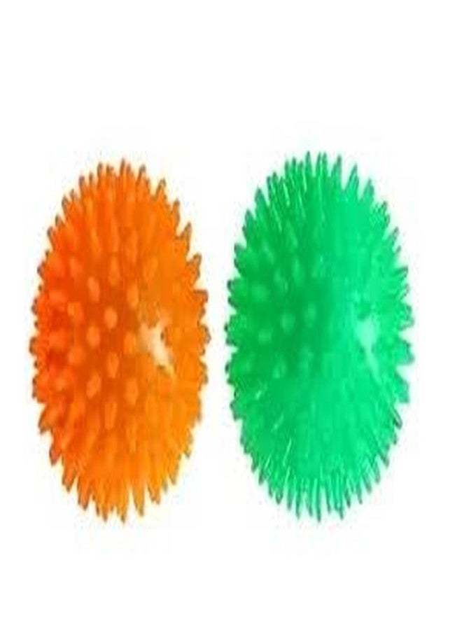 INDIAN FUN ZONE Durable Spiky Sensory Bounce Ball for Kids (3-Inch,) | Soft Rubber Play Ball with Fun Texture | Safe for Indoor & Outdoor Play Packof 2 Colours May Vary as per Stock Available - Image 1