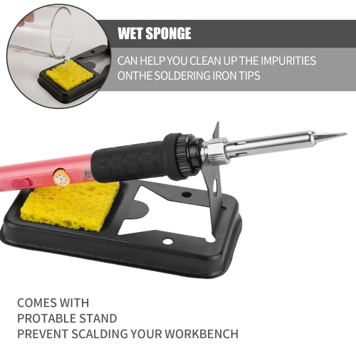 Q-MING Soldering Iron Kit, 60W Soldering Iron with 5pc Interchangeable Tips, 10-in-1 Adjustable Temperature Solder Welding Tools, Fast Heating, Electronic Repair, 110V - Image 5