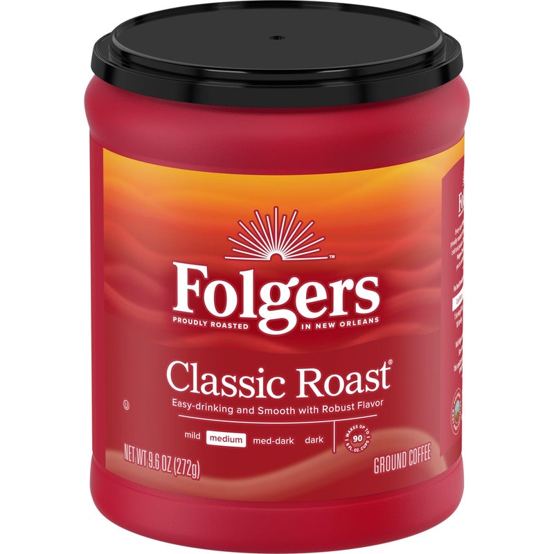 Folgers Classic Roast Medium Roast Ground Coffee, 9.6 Ounce - Image 1