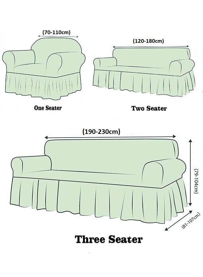 EVORY HOME Sofa Cover Jacquard 4-Pieces Set of 7-Seater (3+2+1+1) Super Stretchable Anti-Wrinkle Slip Resistant Furniture Protector  - Image 2
