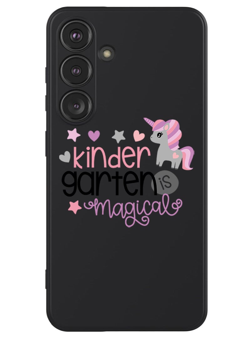 Theodor Protective Slim Fit Case Liquid Silicone Cover with Full Body Protection Anti-Scratch Shockproof Case For Samsung Galaxy S24 (Black) - Kinder garden magical - Image 1