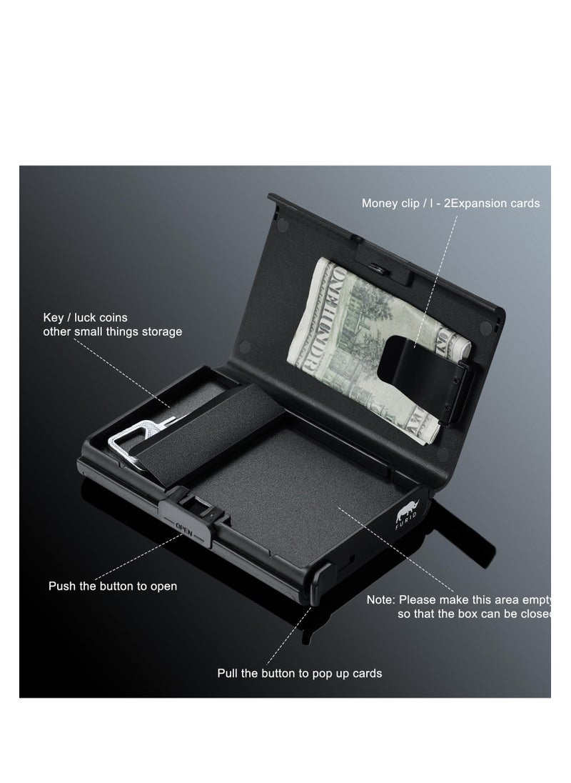 SYOSI - Smart-Wallet for Men Slim-Minimalist, Rfid Wallet for Men, Pop Up Wallet, Credit Card Holder Wallet with Money Clip, Additional Enclosed Space, RDIF Blocking Technology, Sturdy plastic (Black) - Image 1