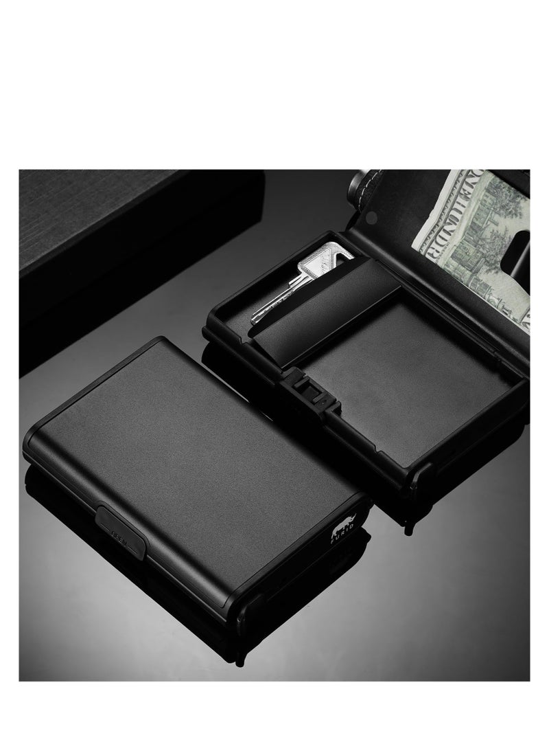 SYOSI - Smart-Wallet for Men Slim-Minimalist, Rfid Wallet for Men, Pop Up Wallet, Credit Card Holder Wallet with Money Clip, Additional Enclosed Space, RDIF Blocking Technology, Sturdy plastic (Black) - Image 1