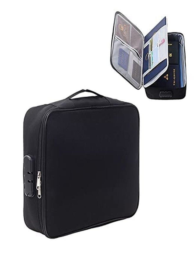 CLOUDTAIL CHOICE Document Bag with Lock,Fireproof 3-Layer File Storage Case with Water-Resistant Zipper,Document Safe Portable Travel Home Organizer Bag for Laptop,Files,Certificates (Multicoloured) - Image 1