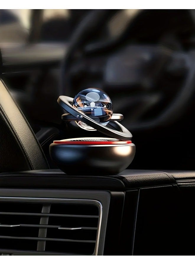 Solar Rotating Car Air Freshener ，Eco-Friendly Kinetic Energy Luxury Interior Decoration， Long-lasting Cologne Fragrance Diffuser - Image 3