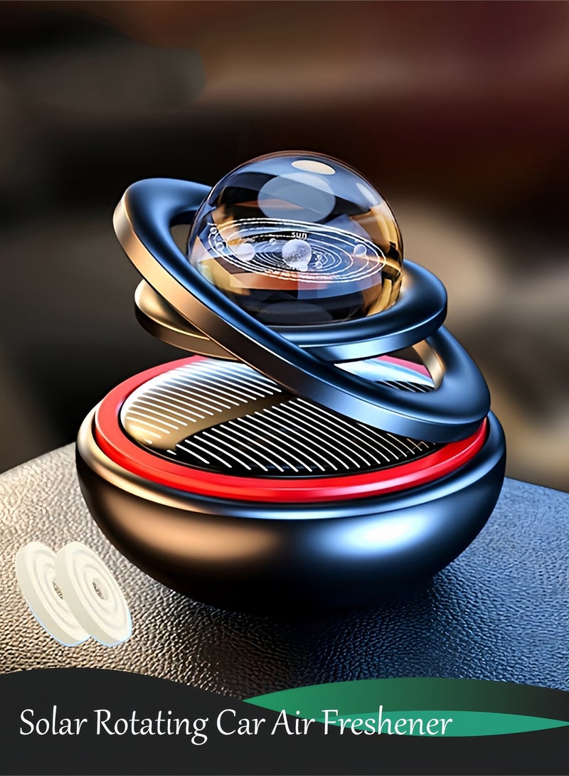 Solar Rotating Car Air Freshener ，Eco-Friendly Kinetic Energy Luxury Interior Decoration， Long-lasting Cologne Fragrance Diffuser - Image 1