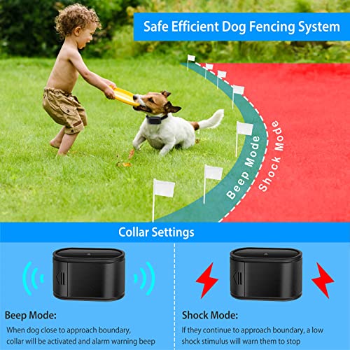KOCASO Electric Dog Fence System Covers up to 12 Acre for Dogs Over 4 lb 2 Ajustable Waterproof Collar with 984 Feet WireSuitable for Small Medium Large Dogs Black 2 with 2 Collars - Image 3