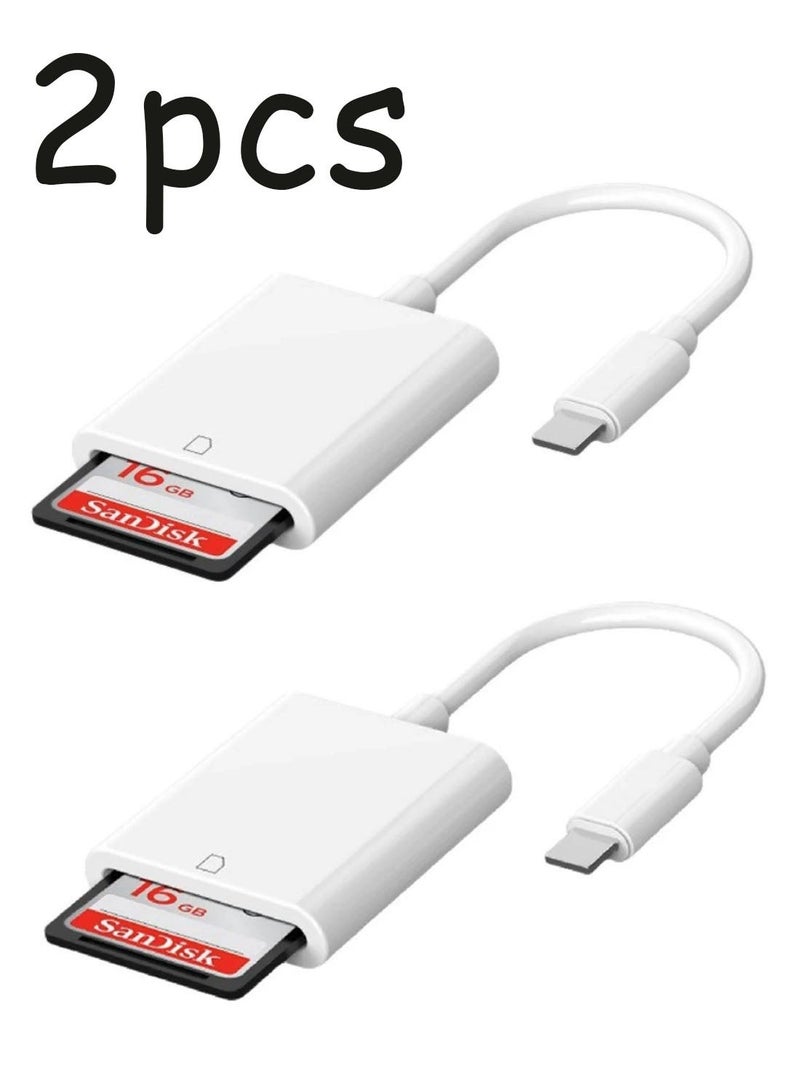 [حزمة من 2] قارئ بطاقات الذاكرة USB-C Type C لأجهزة iPhone 17/16/15 Pro/Max/Plus، MacBook Pro Air 2024-2016، Mac/iPad Pro Air/Surface، لأجهزة Samsung S25/S24/S23 Ultra/Plus، لأجهزة Google Pixel والمزيد - Image 1