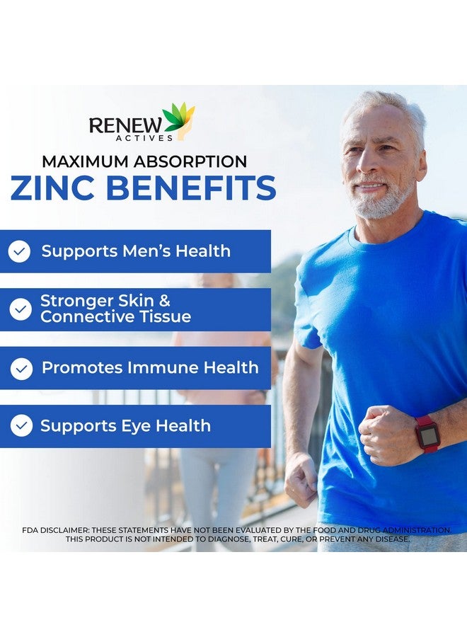 Renew Actives Zinc Supplements 50MG per Serving - Essential for Immune Health, Strong Bones & Promoting Healthy Hair, Nails & Glowing Skin for Daily Use - Made in Canada - 250 Tablets - Image 3