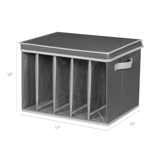 Zilink Upgraded Sweater Organizer for Shelf with Lids and Support Boards Clothes Organizer for Closet with 5 Grids Divider Sweater Storage Bins for Sweaters, Jeans, Pants, Black Pattern, 3 Pack - Image 2