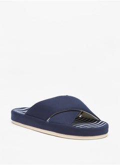 DUCHINI Men Striped Bedroom Slide Slippers  - Image 2