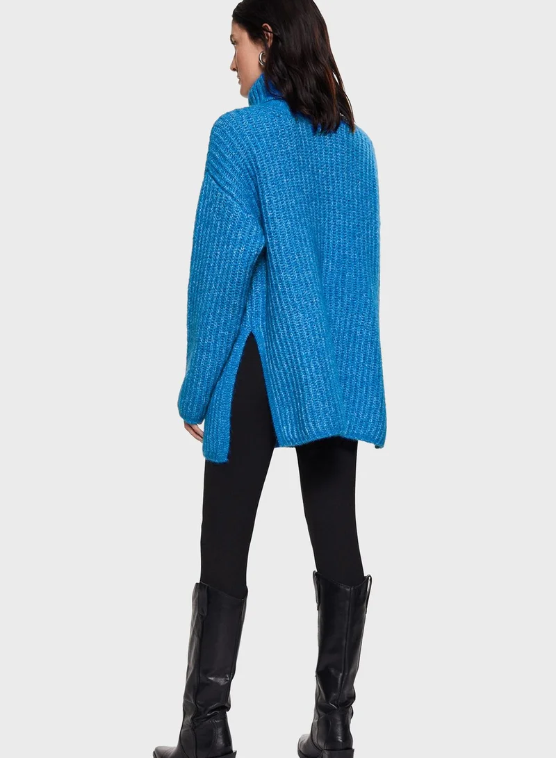MANGO Turtle Neck Knitted Sweater