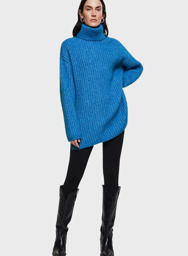 MANGO Turtle Neck Knitted Sweater