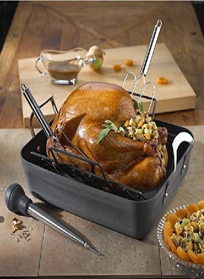 i Kito Stainless Steel Turkey Baster Syringe Rubber Bulb Manual Pump Injector with Needle and Cleaning Brush - Image 2