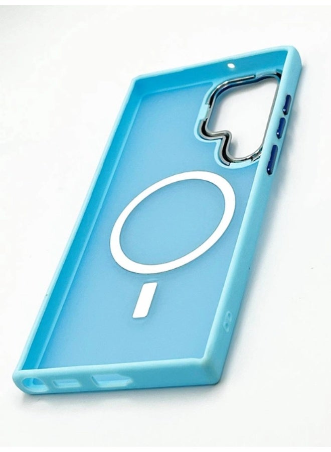 Raxoom Compatible with Samsung Galaxy S22 Ultra Case, Clear Thin Slim Crystal Transparent Shockproof Bumper Cover for Samsung S 22 Ultra 5G (2022) (Blue) - Image 1