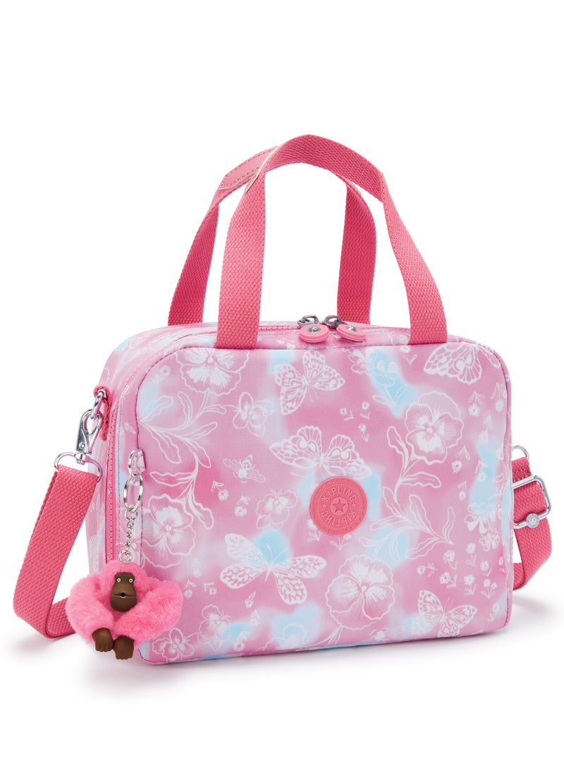 kipling Miyo Insulated Medium Kids School Lunch Bag with Trolley Sleeve Garden Clouds  - Image 3