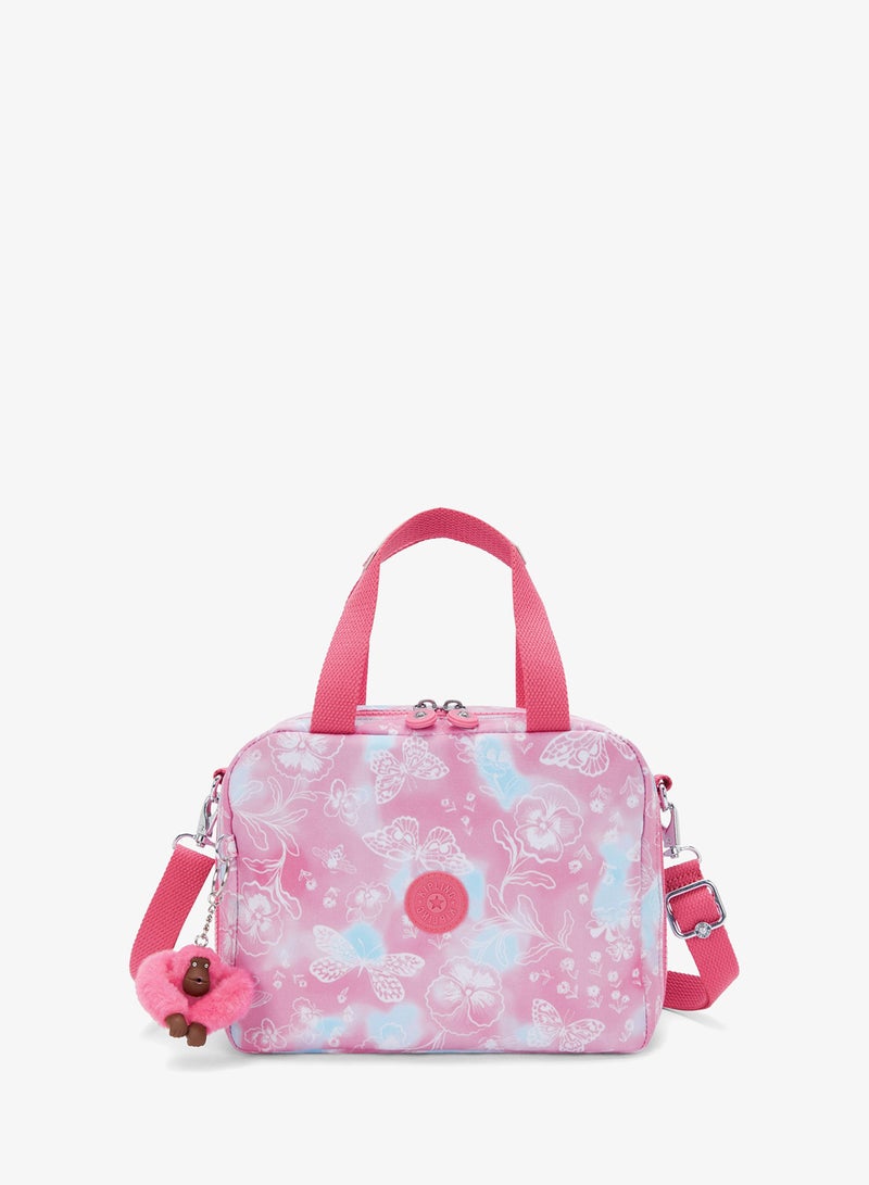 kipling Miyo Insulated Medium Kids School Lunch Bag with Trolley Sleeve Garden Clouds - Image 1